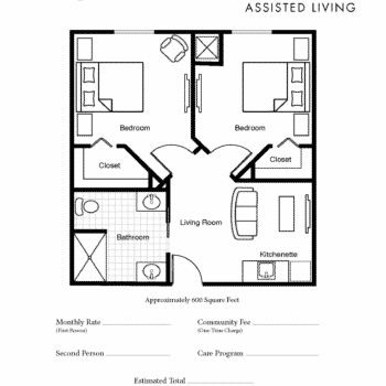 Floor Plan - Assisted Living Studio - Longboat